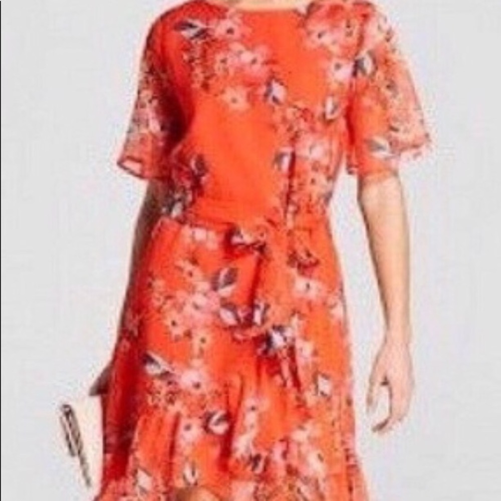 A. New. Day. Orange Floral Dress